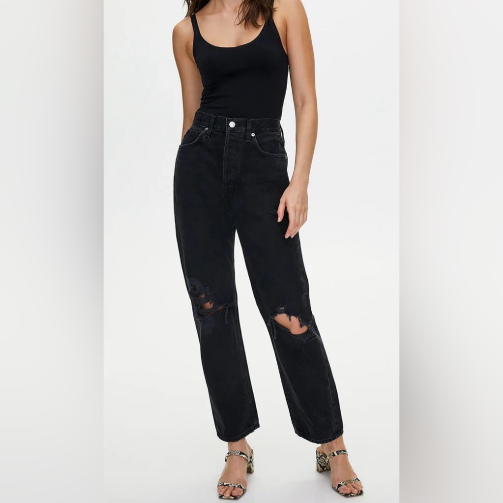 Agolde Black Straight Leg Jeans